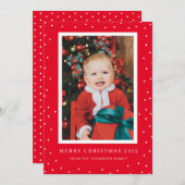 Carte de Noël Polka Dot Arrière - plan rouge (Devant / Derrière)