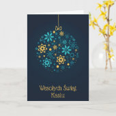 Carte de Noël polonaise personnalisée (Fleur jaune)