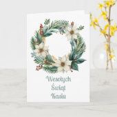 Carte de Noël polonaise personnalisée (Fleur jaune)