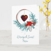 Carte de Noël polonaise personnalisée (Fleur jaune)