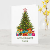 Carte de Noël polonaise personnalisée (Fleur jaune)