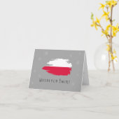 Carte de Noël polonaise Wesołych Świąt (Fleur jaune)