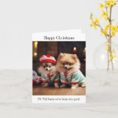 Carte de Noël Poméranie (Fleur jaune)