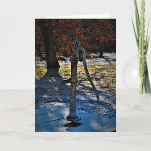 Carte de Noël "Pompe à eau de 1858" (Devant)