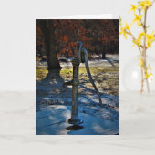 Carte de Noël "Pompe à eau de 1858" (Fleur jaune)