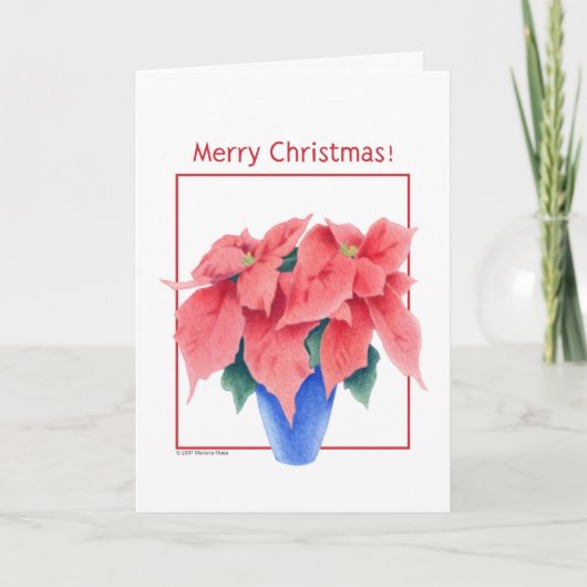 Carte de Noël Ponsettia (Devant)