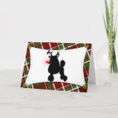Carte de Noël Poodle Reindeer (Devant)