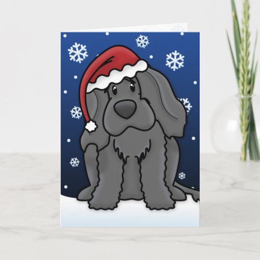 Carte de Noël portugaise de chien d'eau de Kawaii (Devant)