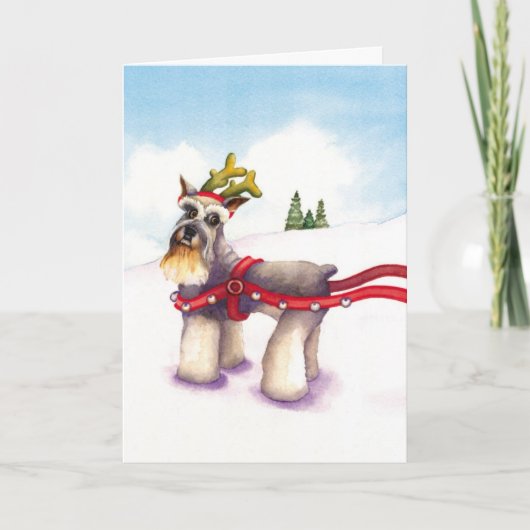 Carte de Noël pour Amoureux des chiens - Schnauzer (Devant)