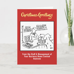 Carte de Noël pour animalerie ou magasin pour anim