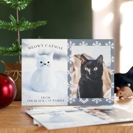 Carte de Noël pour animaux de compagnie avec chat