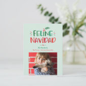 Carte de Noël pour animaux de compagnie Feline Nav (Debout devant)