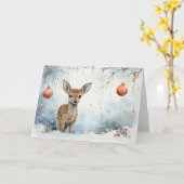 Carte de Noël pour animaux Whimsical (Fleur jaune)