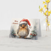 Carte de Noël pour animaux Whimsical (Fleur jaune)