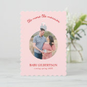 Carte de Noël pour annonce de grossesse Rose & Rou (Debout devant)