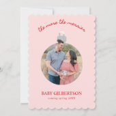 Carte de Noël pour annonce de grossesse Rose & Rou (Devant)