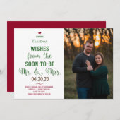 Carte de Noël pour annoncer la date de votre maria (Devant / Derrière)