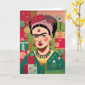 Carte de Noël pour artiste féminine Abstraite (Fleur jaune)