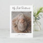 Carte de Noël pour bébé avec écriture fantaisiste  (Debout devant)