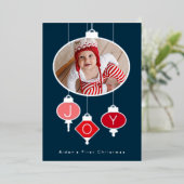 Carte de Noël pour bébé avec photo et feuille d'ar (Debout devant)
