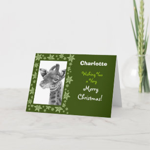 Carte de Noël pour bébé Giraffe