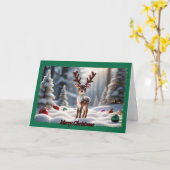 Carte de Noël pour bébé Reindeer (Fleur jaune)