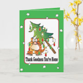 Carte de Noël pour chat amusant - Illustration ani (Fleur jaune)