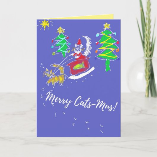 Carte de Noël pour chats et souris (Devant)