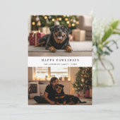 Carte de Noël pour chien avec typographie Joyeuses (Debout devant)