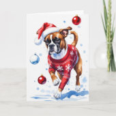 Carte de Noël pour chien Boxer (Devant)