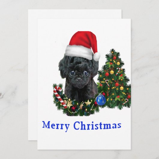 Carte de Noël pour chien mignon (Devant / Derrière)