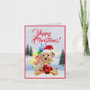 Carte de Noël pour chien Morkie facile à personnal