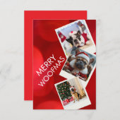 Carte de Noël pour chien multi-photo Joyeux Woofma (Devant / Derrière)