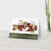 Carte de Noël pour chiens et chats mignons (Devant)