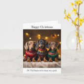 Carte de Noël pour Chipots Dachshund (Fleur jaune)