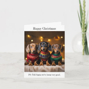 Carte de Noël pour Chipots Dachshund
