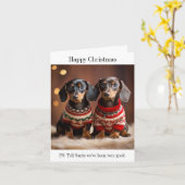 Carte de Noël pour Chipots Dachshund (Fleur jaune)
