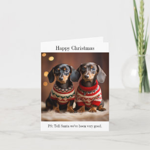 Carte de Noël pour Chipots Dachshund