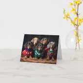 Carte de Noël pour Chipots Dachshund (Fleur jaune)