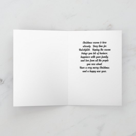 Carte de Noël pour coiffeur (Intérieur)