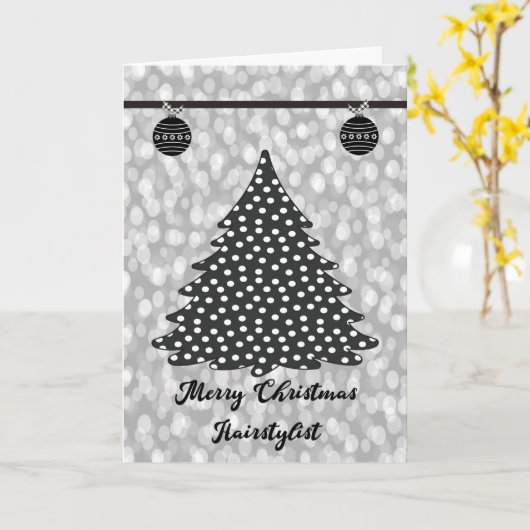 Carte de Noël pour coiffeur (Fleur jaune)