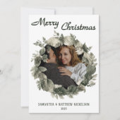 Carte de Noël pour couples avec couronne de Noël (Devant)