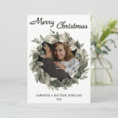 Carte de Noël pour couples avec couronne de Noël (Debout devant)
