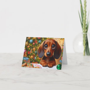 Carte de Noël pour Dachshund
