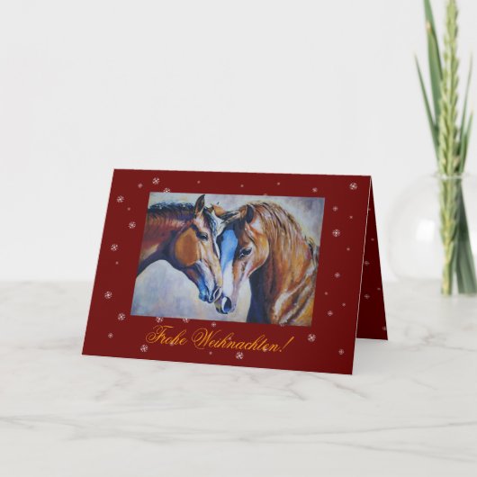 Carte de Noël pour des amants de cheval (Devant)