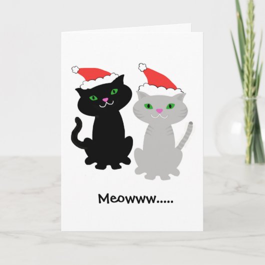 Carte de Noël pour deux chats (Devant)
