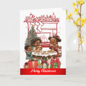 Carte de Noël pour enfants afro-américains (Fleur jaune)