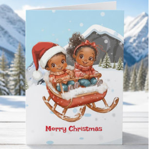 Carte de Noël pour enfants afro-américains