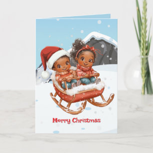 Carte de Noël pour enfants afro-américains