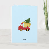 Carte de Noël pour enfants avec camion à benne et (Dos)